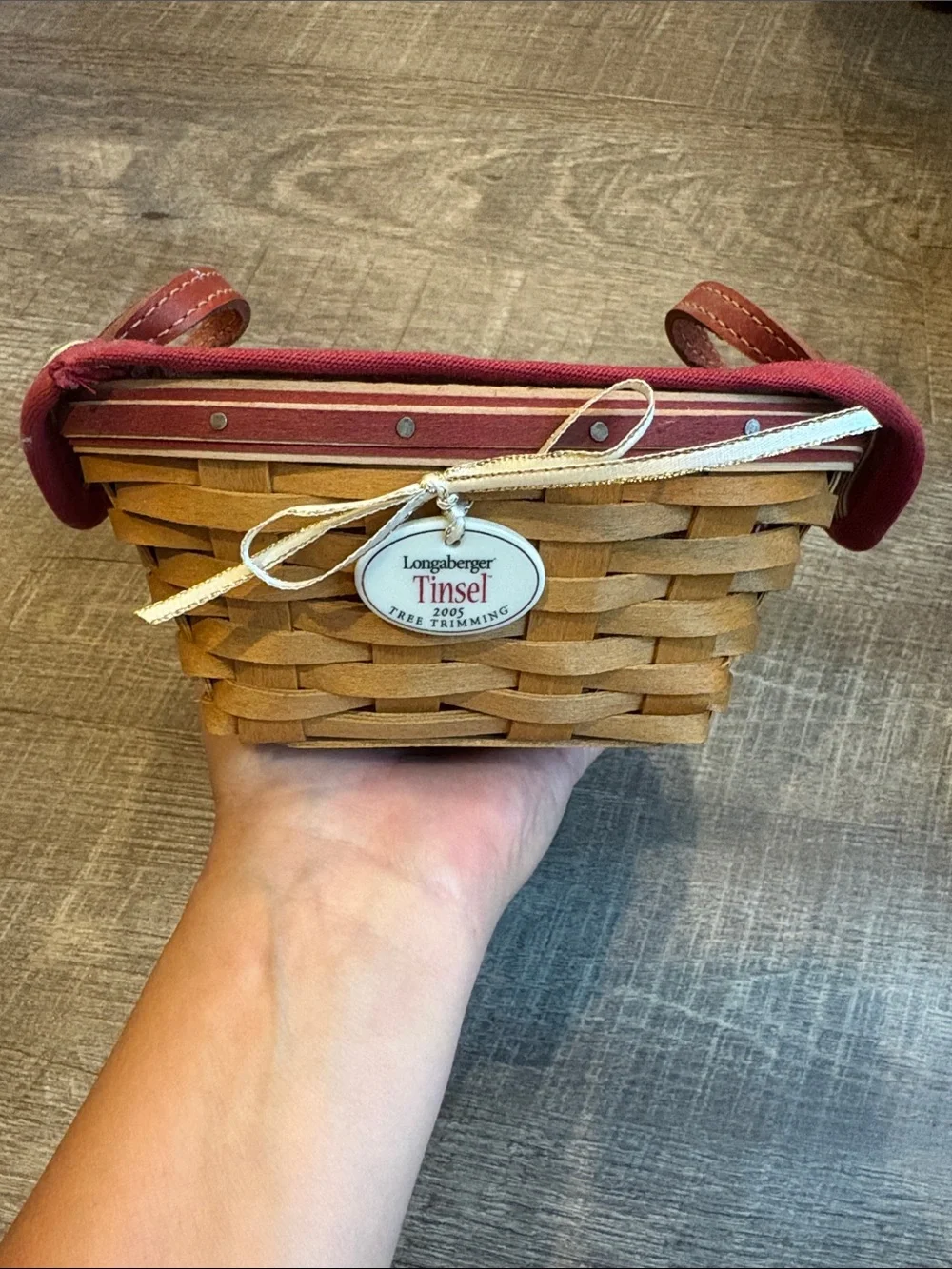 Longaberger 2005 Tree Trimming Tinsel Basket Set with Original Box